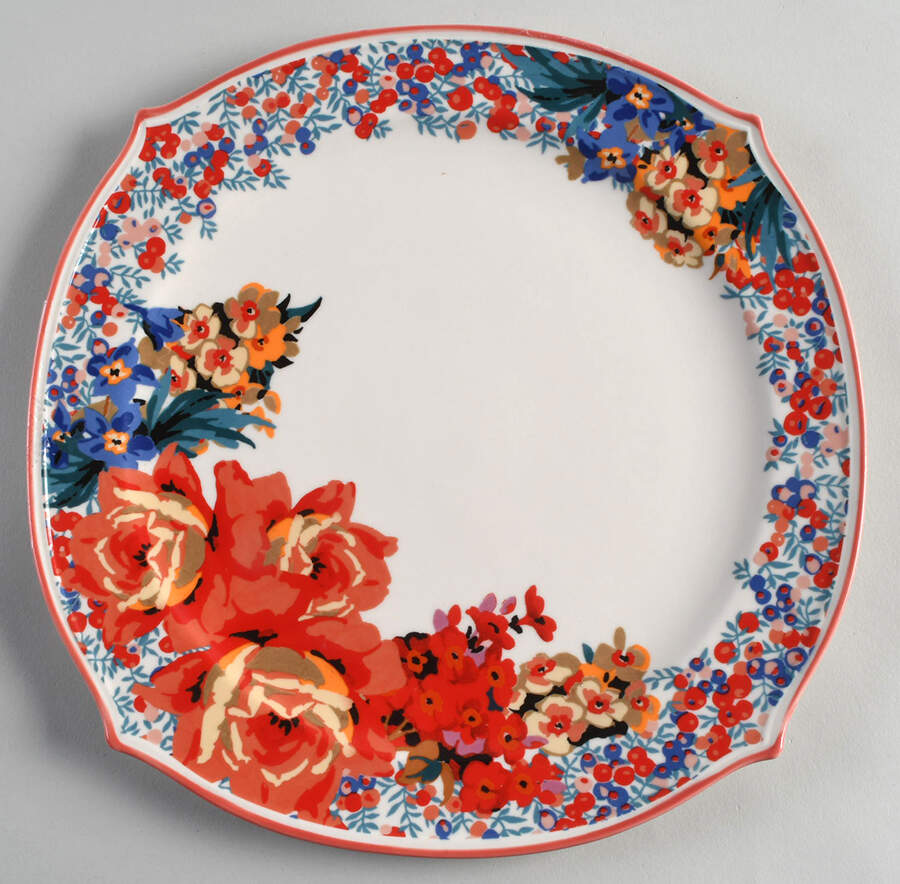 Wiltshire Garden Square Dinner Plate by Anthropologie-1