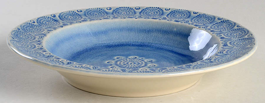 Old Havana Iris Blue Rim Soup Bowl by Anthropologie-1