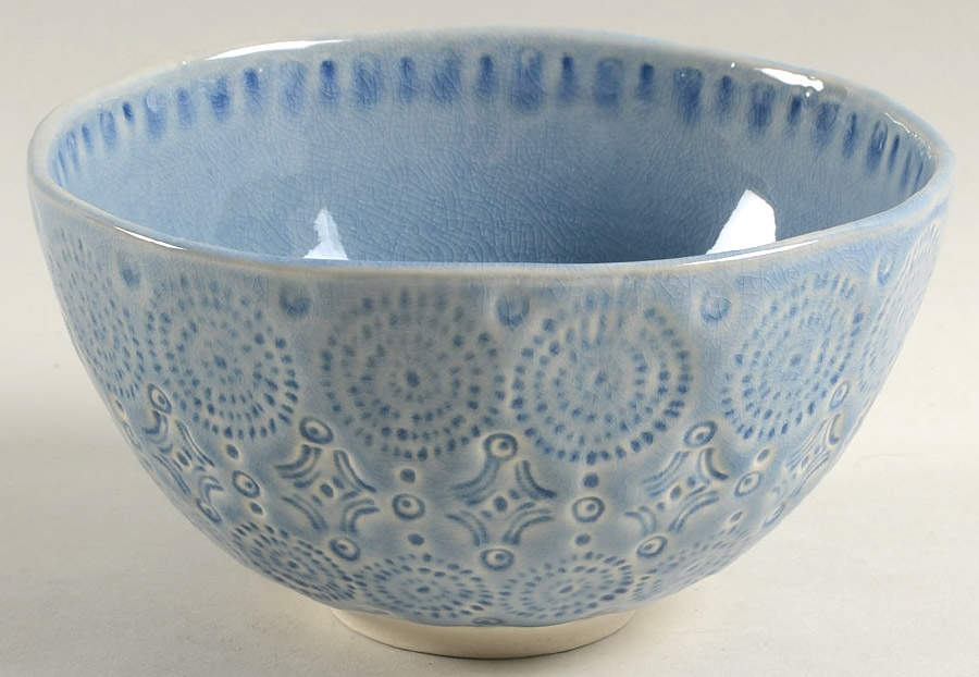 Old Havana Iris Blue Soup/Cereal Bowl by Anthropologie-1