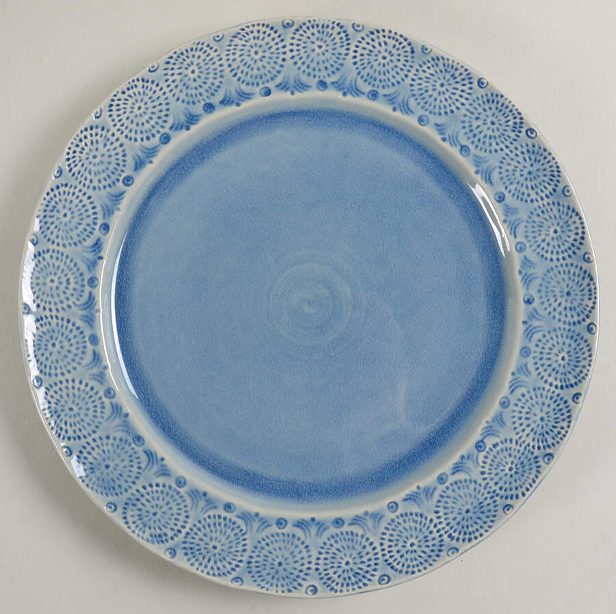 Old Havana Iris Blue Dinner Plate by Anthropologie-1