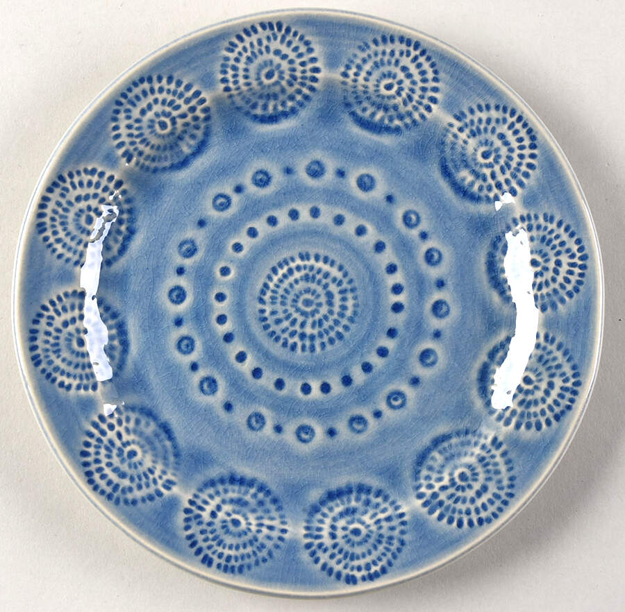 Old Havana Iris Blue Bread & Butter Plate by Anthropologie-1
