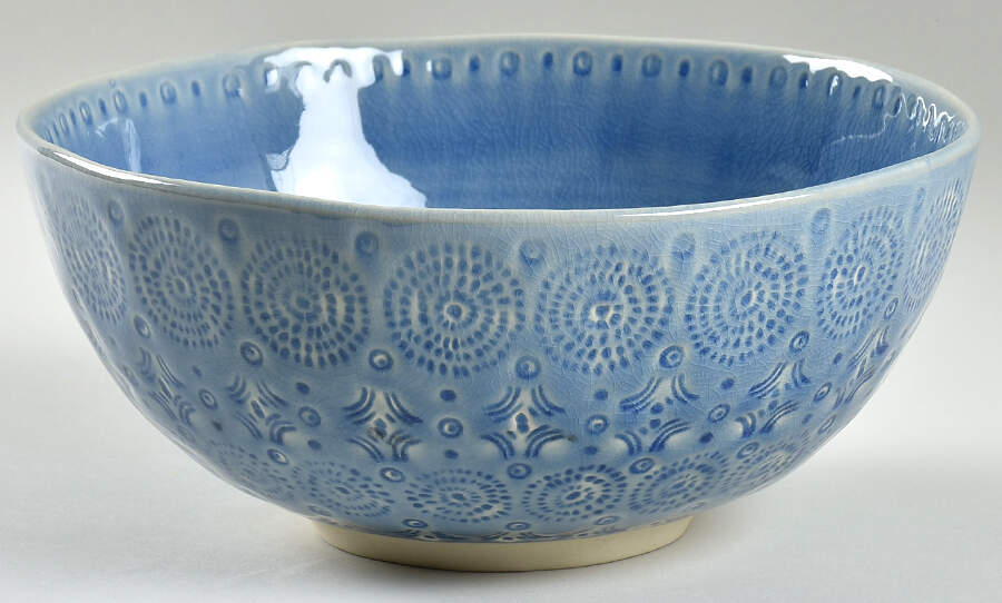Old Havana Iris Blue 8" Round Serving Bowl by Anthropologie-1