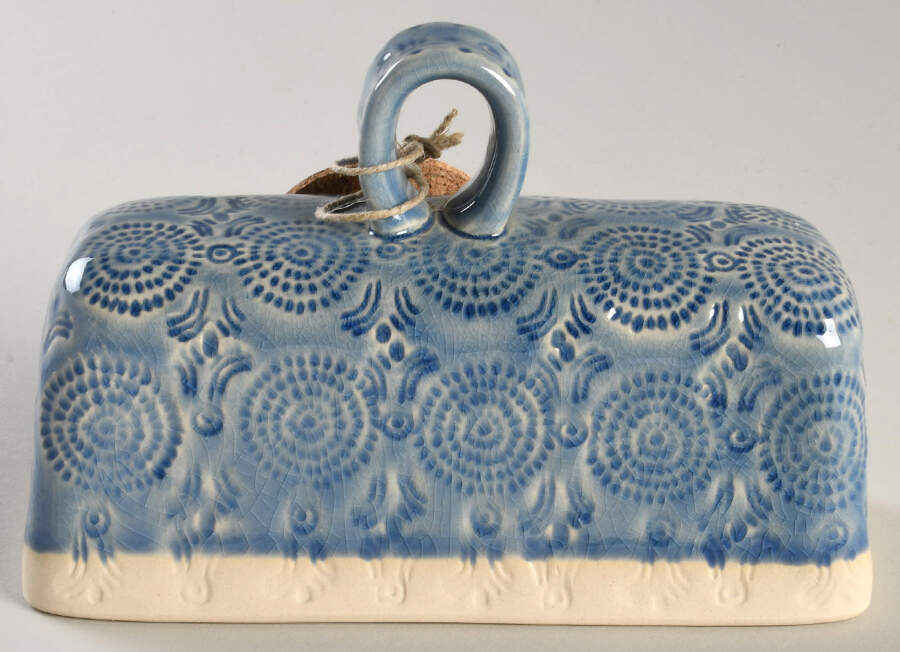 Old Havana Iris Blue Lid for 1/4 Lb Butter by Anthropologie-1
