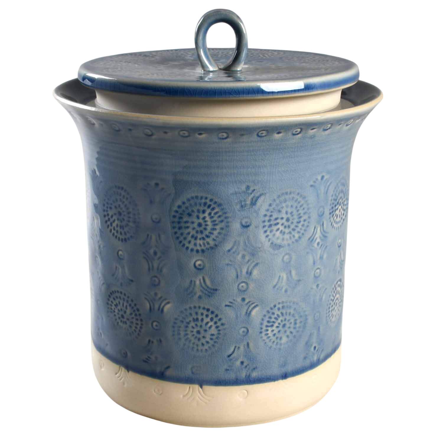 Old Havana Iris Blue Medium Canister & Lid by Anthropologie-1