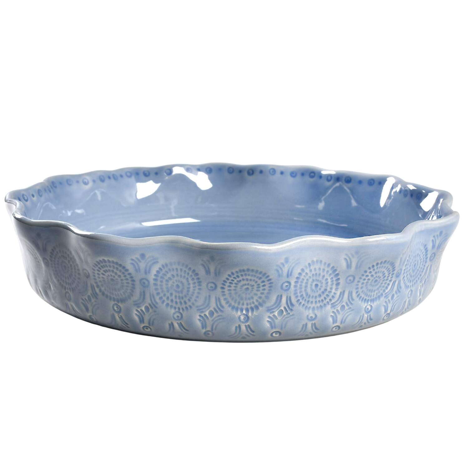 Old Havana Iris Blue 10" Pie Baking Plate by Anthropologie-1