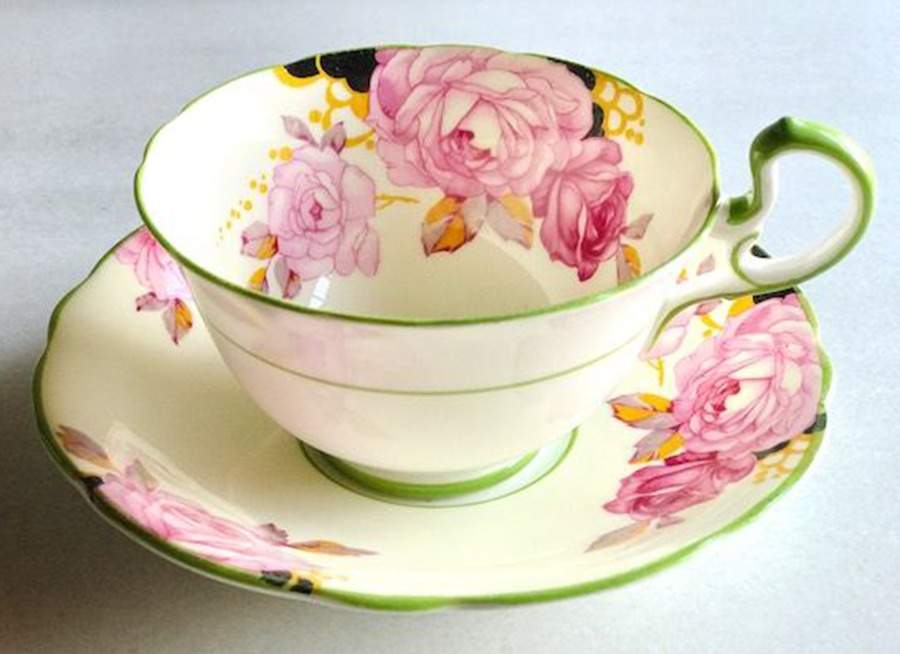 B3612 Footed Cup & Saucer Set by John  Aynsley & Sons-1