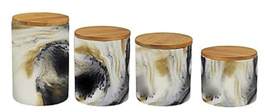 Marble Tortoise Gray (4 Piece) Canister Set (Box Set) by American Atelier-1