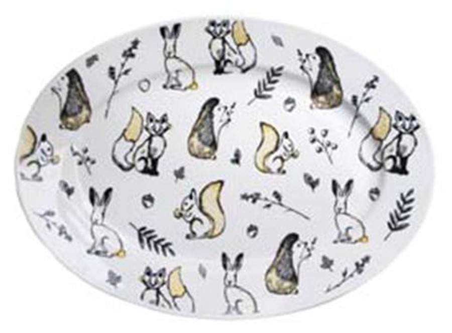 Woodland 14" Oval Serving Platter by American Atelier-1