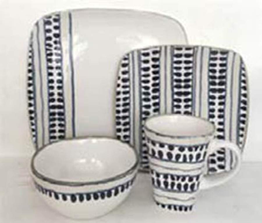 Dakota Blue Square Dinner Plate by American Atelier-1