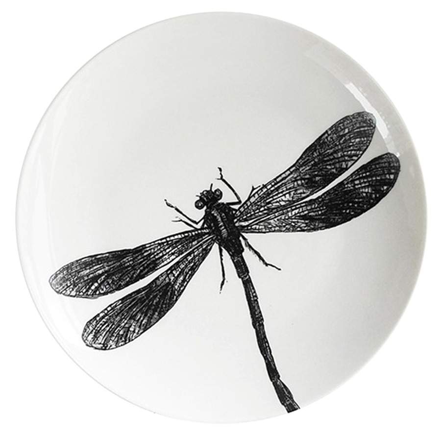 Beetle and Dragonfly Salad Plate by American Atelier-1