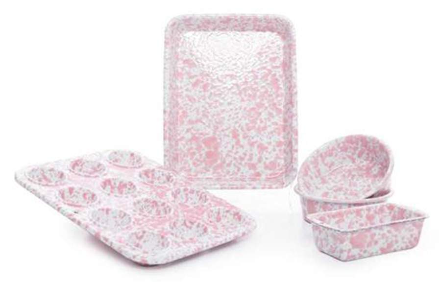 Splatterware Pink Mini Baking Pan by Crow Canyon Home-1