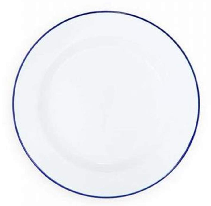 Vintage Solid Blue Dinner Plate by Crow Canyon Home-1