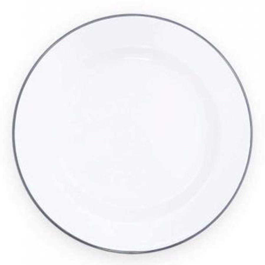 Vintage Solid Grey Dinner Plate by Crow Canyon Home-1