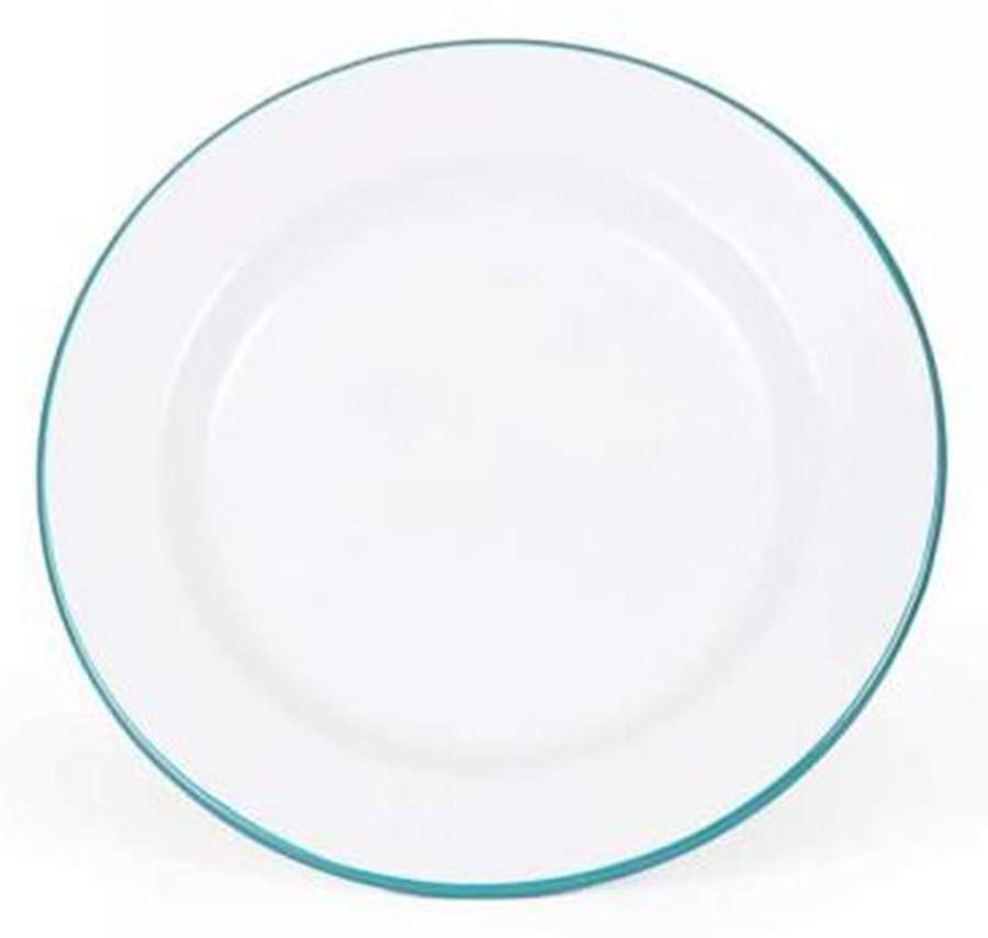 Vintage Solid Turquoise Dinner Plate by Crow Canyon Home-1