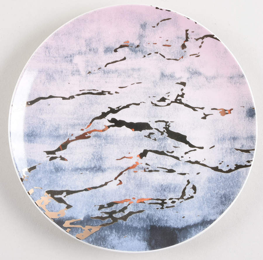 Marble Purple and Gold Salad Plate by American Atelier-1