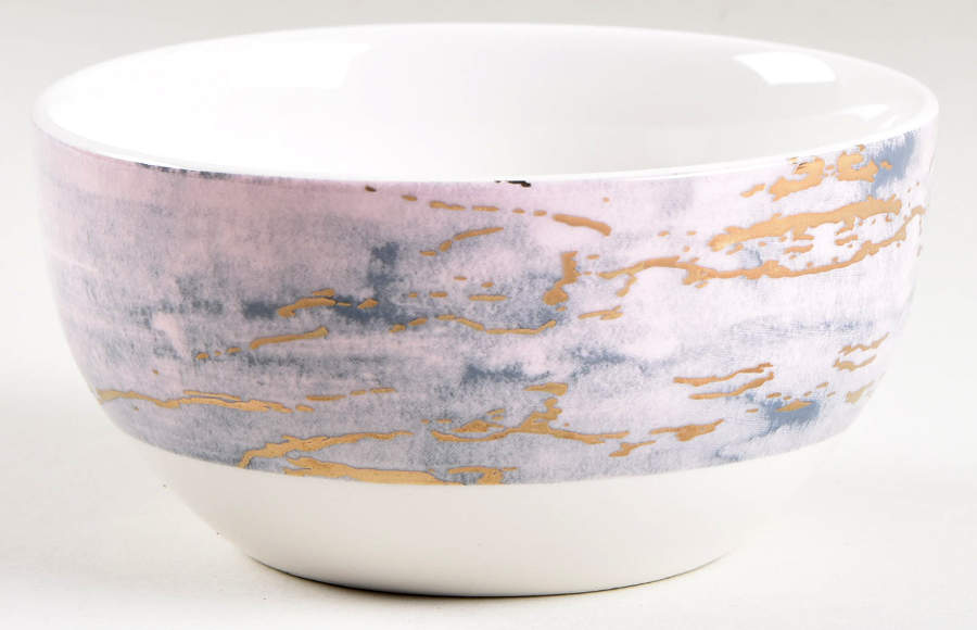 Marble Purple and Gold Soup/Cereal Bowl by American Atelier-1