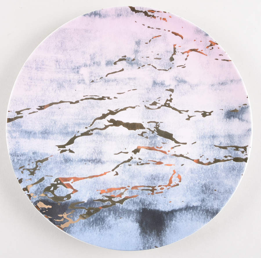 Marble Purple and Gold Dinner Plate by American Atelier-1