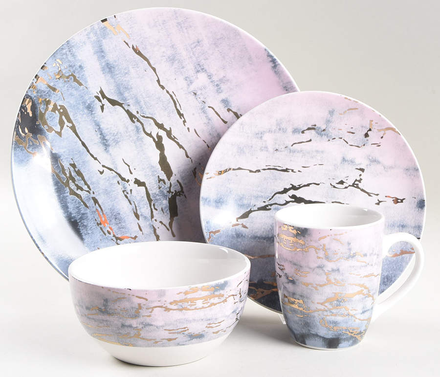 Marble Purple and Gold 32 Piece Estate Set by American Atelier-1