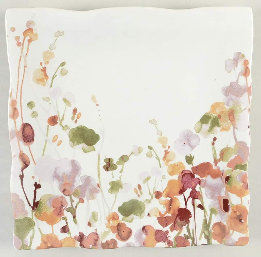 Ascent Floral Square Salad Plate by 222 Fifth (PTS)-1