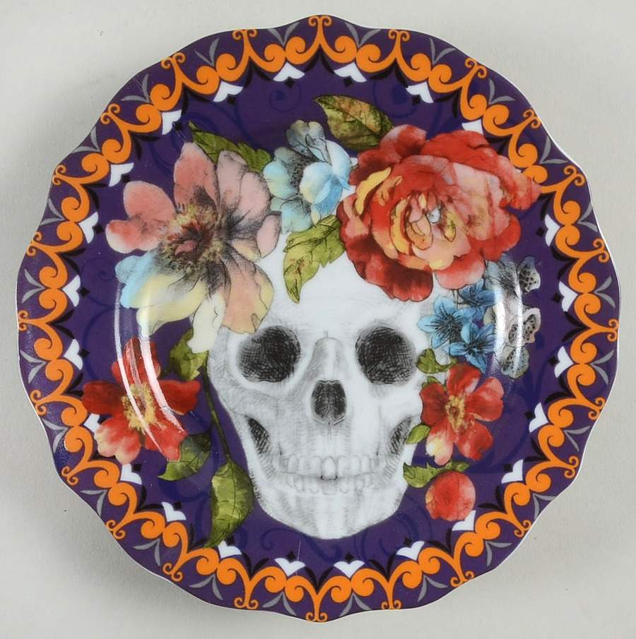 Marbella Skull Multicolor Appetizer Plate by 222 Fifth (PTS)-1
