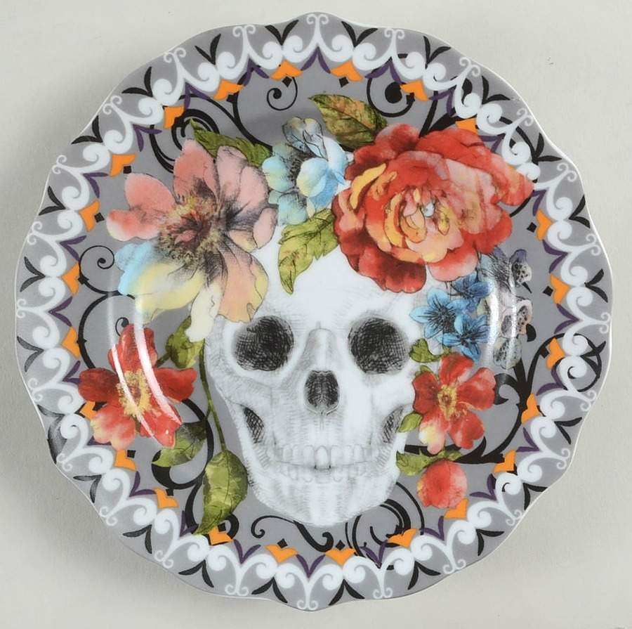 Marbella Skull Multicolor Appetizer Plate by 222 Fifth (PTS)-1