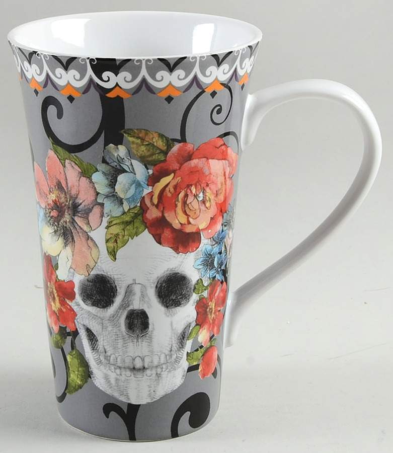 Marbella Skull Multicolor Latte Mug by 222 Fifth (PTS)-1