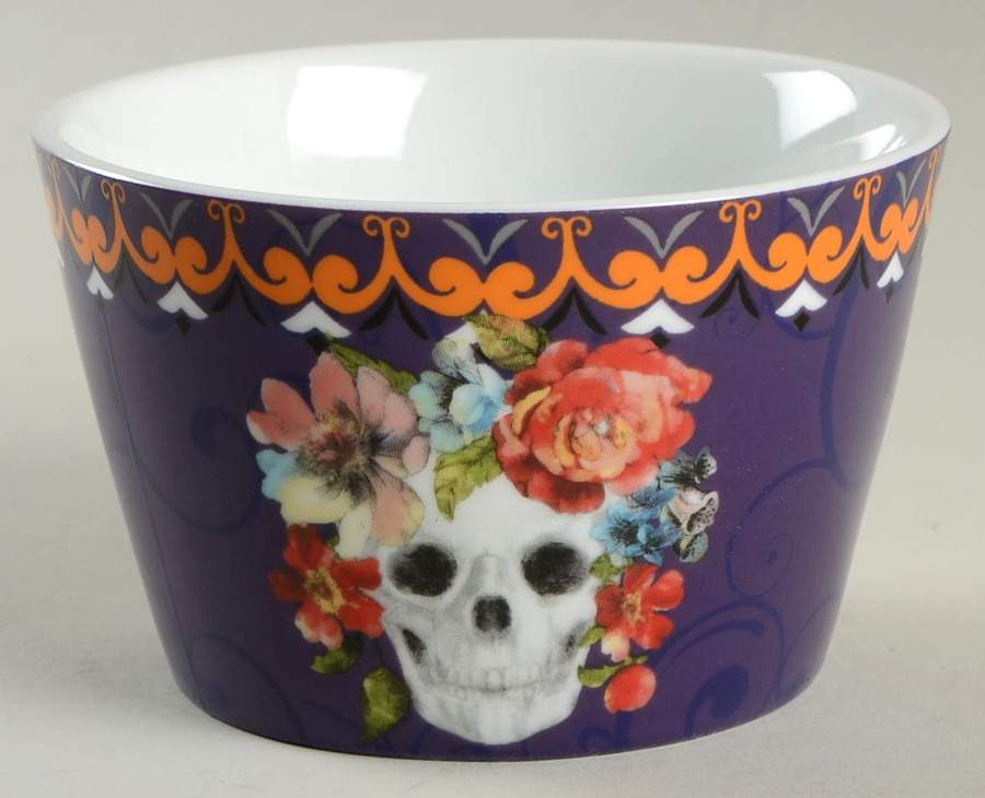 Marbella Skull Multicolor Individual Appetizer Bowl by 222 Fifth (PTS)-1