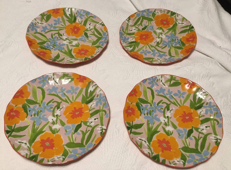 Painted Poppies Salad/Dessert Plate by Anthropologie-1