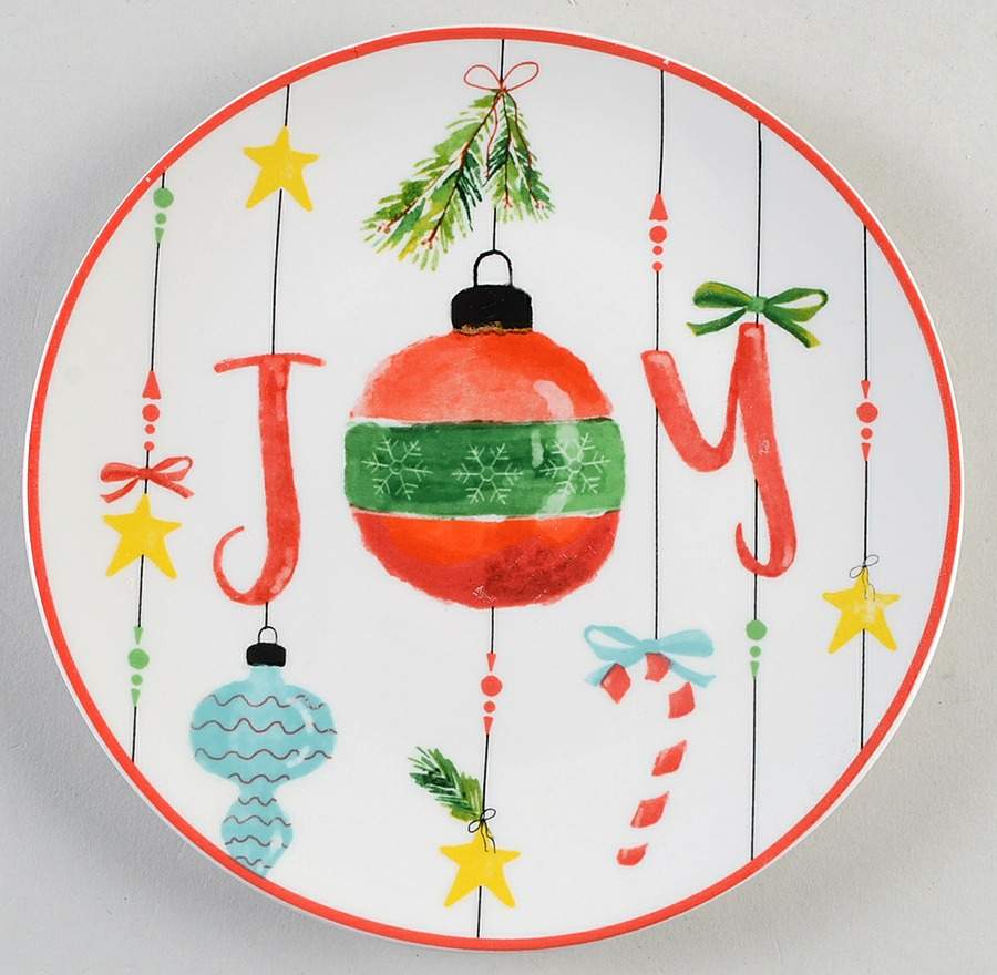 Ornaments Peppermint Salad Plate by American Atelier-1