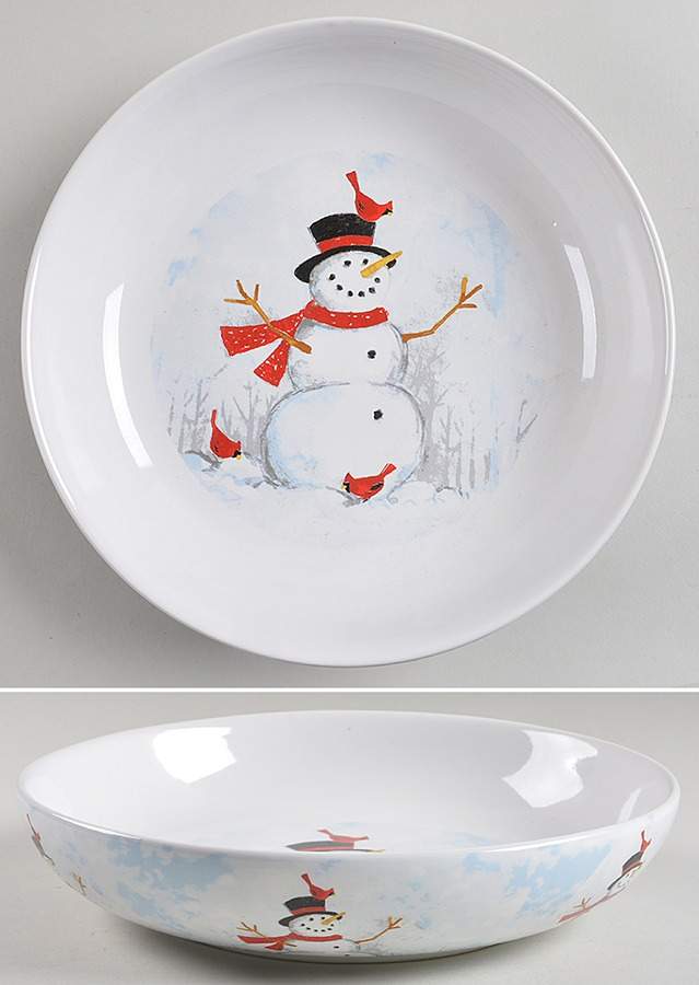 Winter Cheer Snowman Individual Dinner Bowl by 222 Fifth (PTS)-1