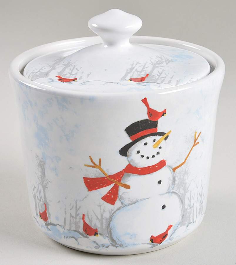 Winter Cheer Snowman Small Canister & Lid by 222 Fifth (PTS)-1