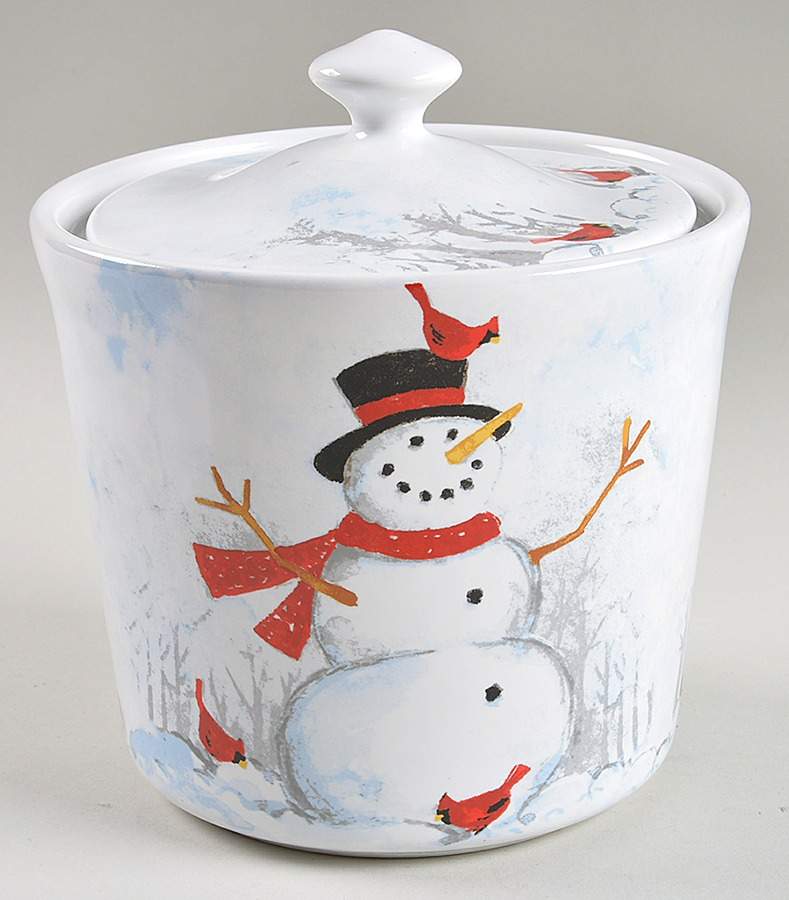 Winter Cheer Snowman Medium Canister & Lid by 222 Fifth (PTS)-1