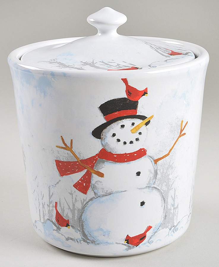 Winter Cheer Snowman Large Canister & Lid by 222 Fifth (PTS)-1