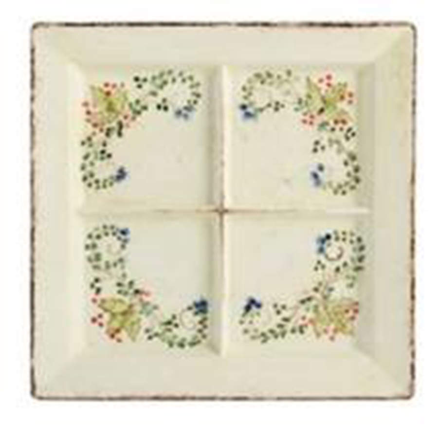 Medici Festivo Divided 4-Part Square Platter by Arte Italica-1