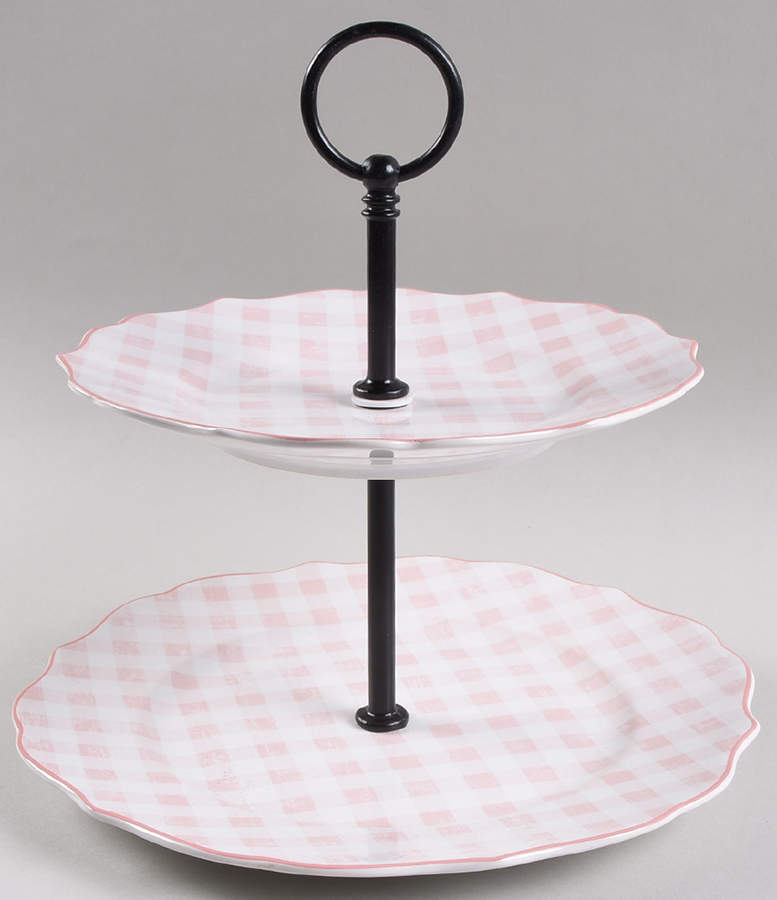 Cottontail Farm 2 Tiered Serving Tray (Dinner & Salad Plate) by 222 Fifth (PTS)-1