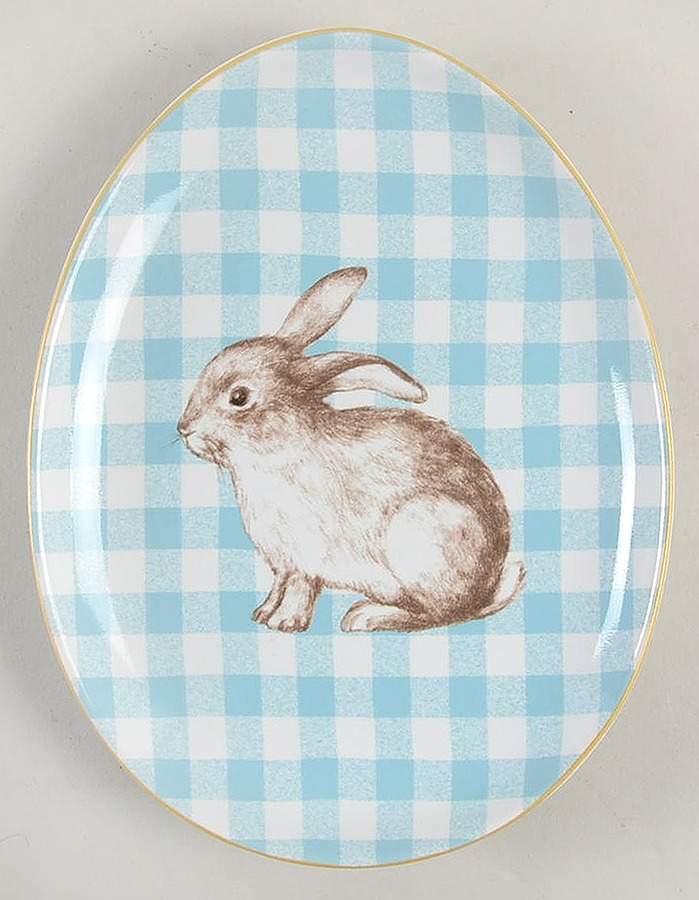 Gingham Bunny Appetizer Plate by 222 Fifth (PTS)-1