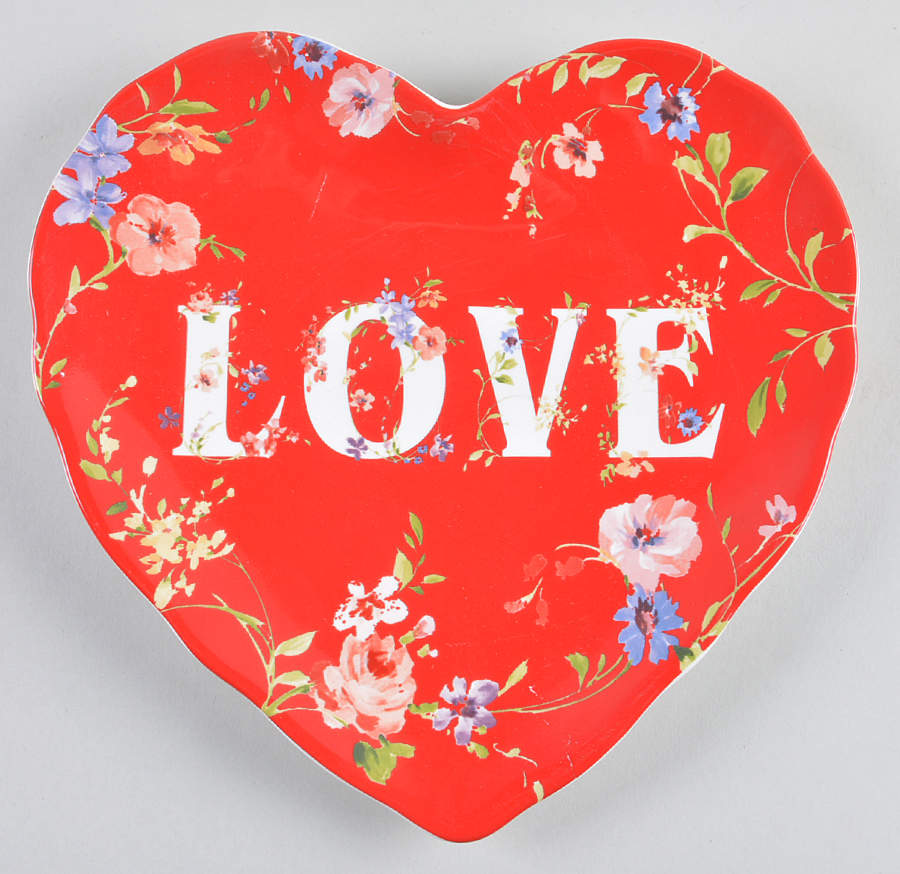 Valentine Love Heart Shape Salad Plate by 222 Fifth (PTS)-1