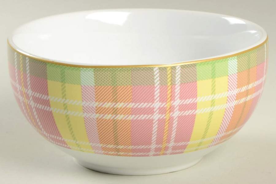 Easter Plaid Soup/Cereal Bowl by 222 Fifth (PTS)-1