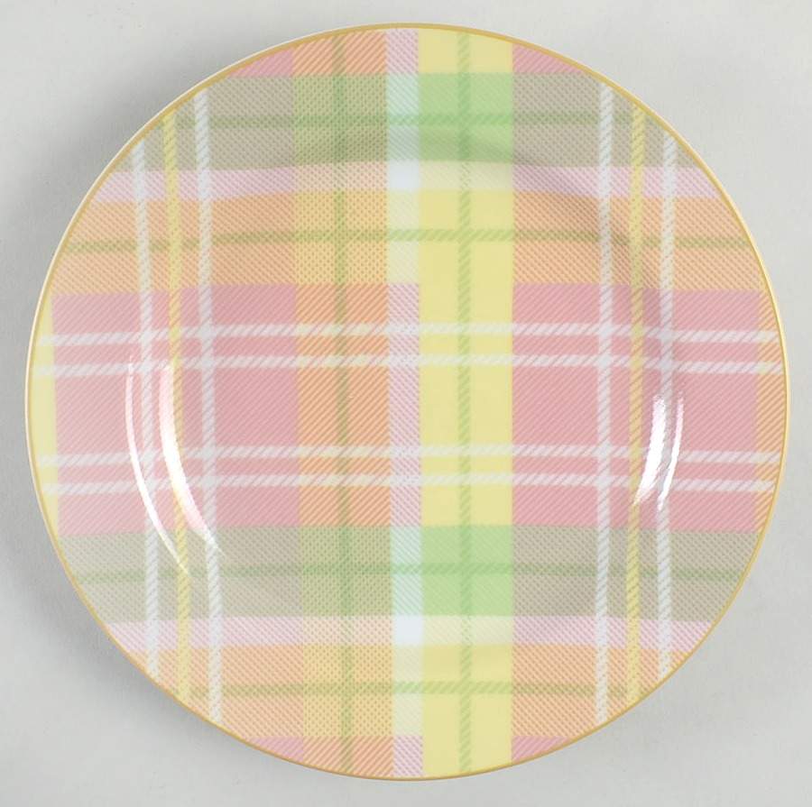 Easter Plaid Appetizer Plate by 222 Fifth (PTS)-1