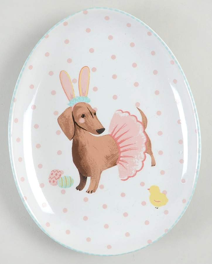 Easter Pups 6" Oval Appetizer Plate by 222 Fifth (PTS)-1