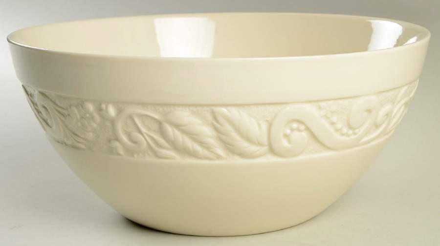 Flower Garden Cream 11" Round Serving Bowl by Carmel Ceramica-1
