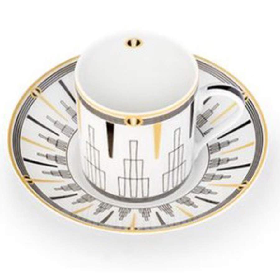 Broadway Flat Demitasse Cup & Saucer Set by Alberto Pinto-1