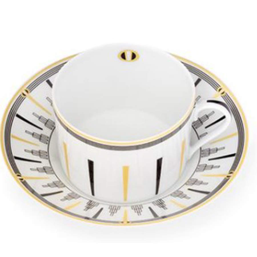 Broadway Flat Cup & Saucer Set by Alberto Pinto-1