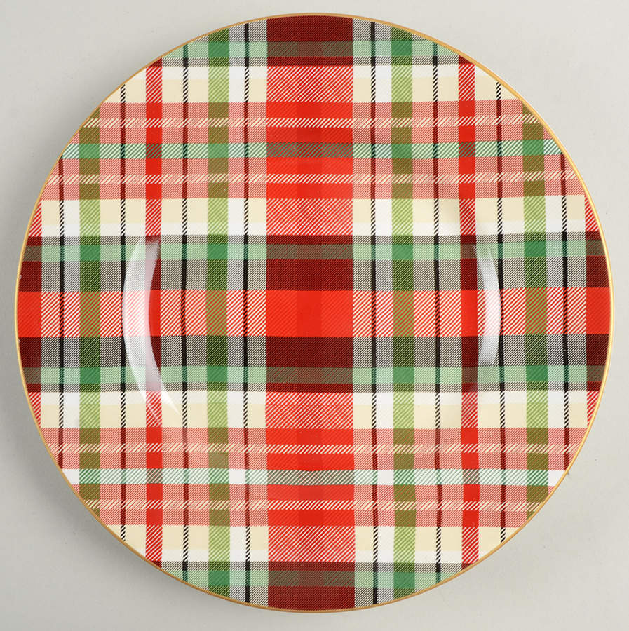 Holiday Small Plaid Salad Plate by 222 Fifth (PTS)-1