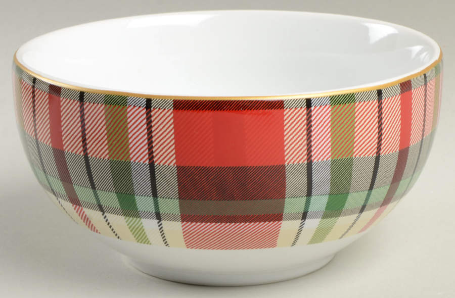 Holiday Small Plaid Soup/Cereal Bowl by 222 Fifth (PTS)-1