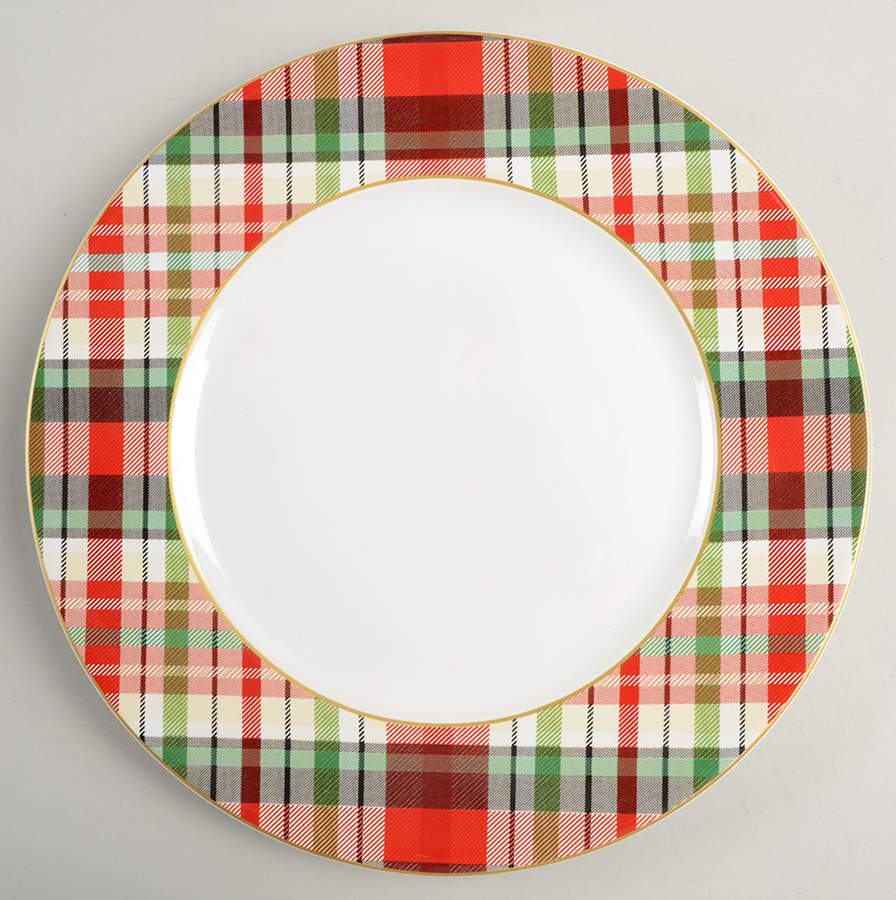 Holiday Small Plaid Dinner Plate by 222 Fifth (PTS)-1