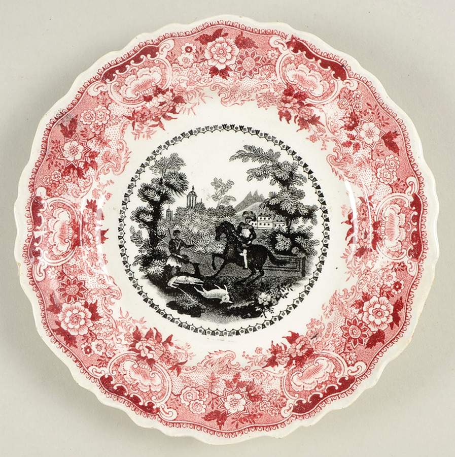 Andalusia (Red with Black Center) Bread & Butter Plate by Adams China-1