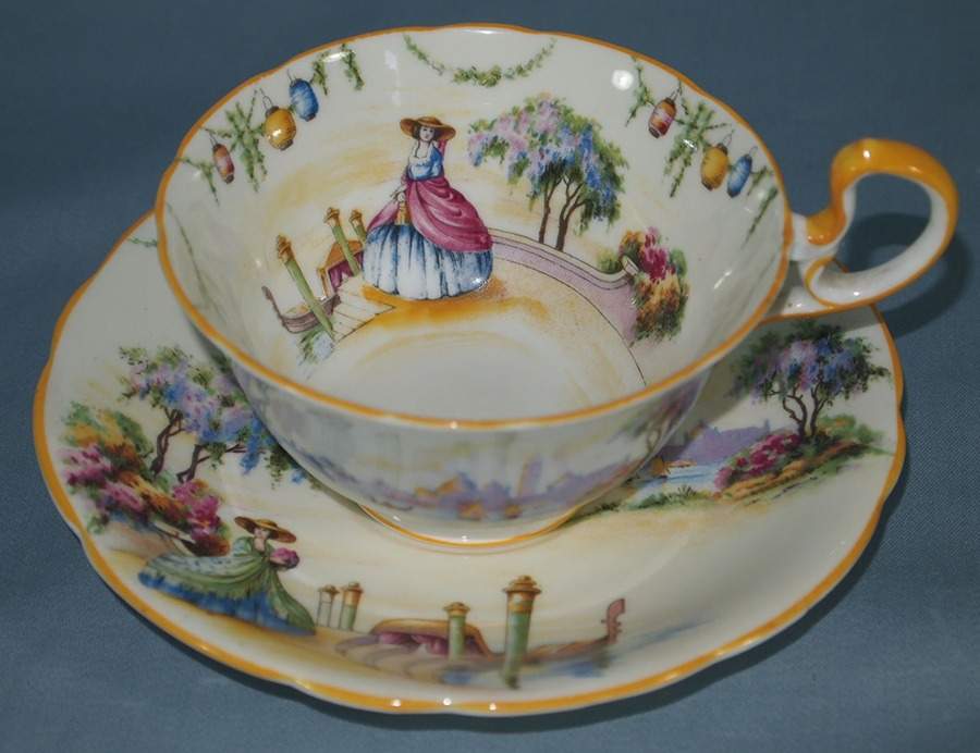 B1711 Footed Cup & Saucer Set by John  Aynsley & Sons-1