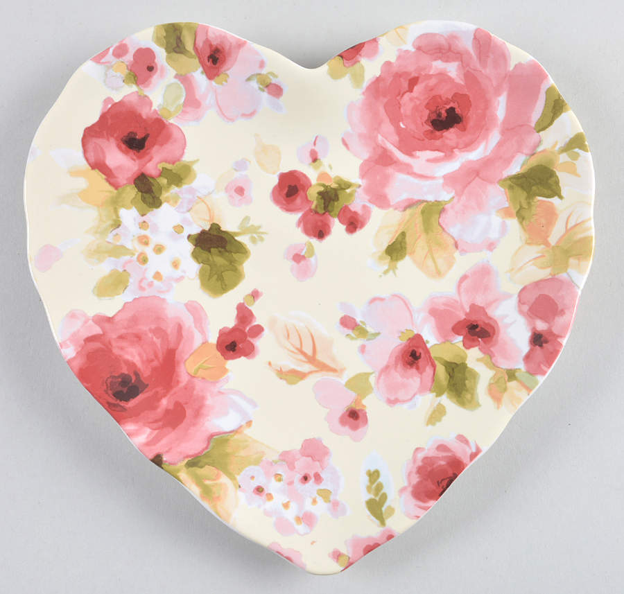 Aurora Floral Heart Shape Salad Plate by 222 Fifth (PTS)-1