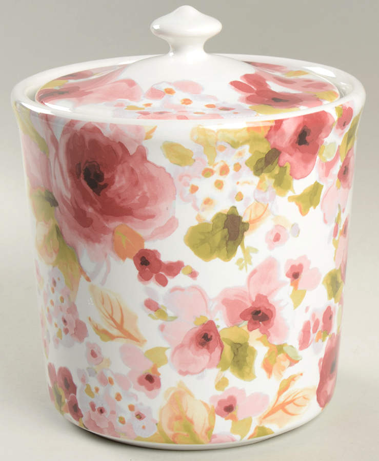 Aurora Floral Large Canister & Lid by 222 Fifth (PTS)-1